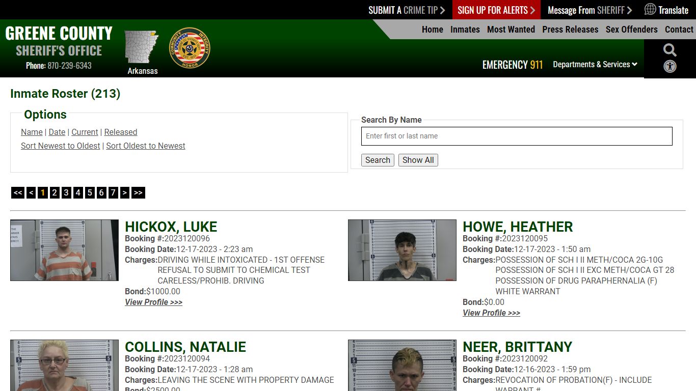 Inmate Roster - Current Inmates Booking Date Descending - Greene County ...